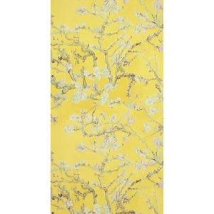 Dutch Leaf-Patterned Wallpaper Size 10m x 0.53m, Yellow Color | Balbaid Decor Company