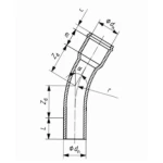 UPVC Elbow Long Bend Radius 60° , Size 140 mm, Gray Color,  AGM Factory