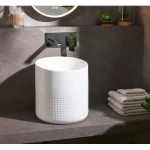  Long Porcelain Countertop Washbasin Size 36x36x40 cm, Chrome Color