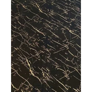 ألواح بديل رخام لامع 290x122 سم أسود بعروق بني، موديل A031 | 