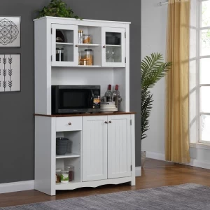 Dining Hutch Height 180 cm, Width 105 cm, Depth 40 cm, White Color | Revvvd Factory