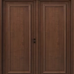 Wooden Double Door Premium, Size 220 × 235 cm, Dark Brown Color, Thickness 6 cm, Model Number EX07