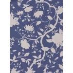 Floral wall covering blue color, length 10 m, width 0.53 m, model 32332