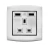 USB Charger socket 2g 2.1 Amp Alfanar Model  Omnia Size 7x7 Colour Silver with Black Ring
