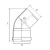 كوع UPVC زاوية °45 مقاس 56 مم، طول 174 مم، لون برتقالي | Cosmoplast - Image 2