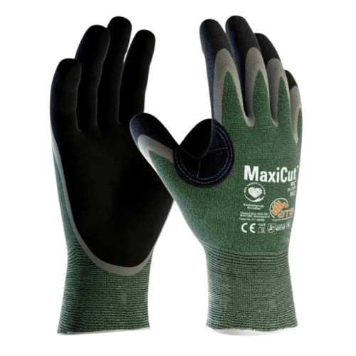 Cut Resistant Safety Gloves Palm Coating Green×Black Large 10 | Reda Safe