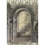 Italian Wall Decoration Gray Color, Size 10m×0.70m, Model 12078 