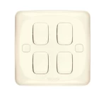 مفتاح كهرباء رباعى دركسيون 10 امبير ميرا الفنار مقاس 7×7 سم اللون بيج 