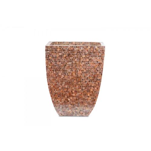 وعاء زيني من الفايبر جلاس مقاس 56×42×42 سم، بني | حدائق السلطان