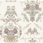Spain Wallpaper Off White Color Classic Design, Size 10mx0.53m, Model 4000-3