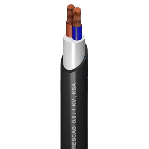 CU/XLPE/PVC 10 sq mm Two Core Cable, Stranded Copper Wire, 0.6/1kV, 1000 meter/Drum | Red Sea Cables