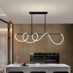 نجفة أشرطة ليد لون أسود، مقاس 135×90 سم، رمز المنتج 910114