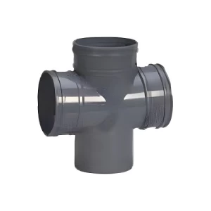 UPVC 87.5° Double Tee Size 160 mm, Length 219 mm, Grey Color | Cosmoplast Factory