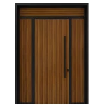 Aluminum Exterior Door, Rust Resistant, Black with Brown, Model 90