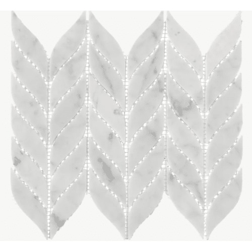Gloss Mosaic Tiles Size 30.8×24.5 cm White Color Fluro Design | Abyat Company