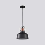 Elegant Ceiling Light, Black Color, Diameter 22 cm, Height 30 cm, Cable 200 cm, Single Bulb