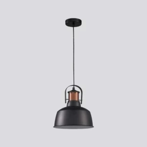 Elegant Ceiling Light Diameter 22 cm Height 30 cm Cable 200 cm Black, Single Bulb | 