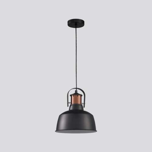 Elegant Ceiling Light Diameter 22 cm Height 30 cm Cable 200 cm Black, Single Bulb | 