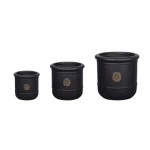 Medium Fiberglass Plant Pot, width 41 cm depth 42 cm height 42 cm, black color