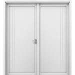 باب مزدوج بريميوم مصنوع من الخشب الطبيعي، ابيض خشبي، مقاس 220 × 235 سم، سمك 6 سم، رقم المنتج TR17