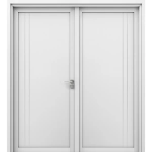 باب مزدوج بريميوم 220 × 235 سم، سمك 6 سم، ابيض خشبي | TR17