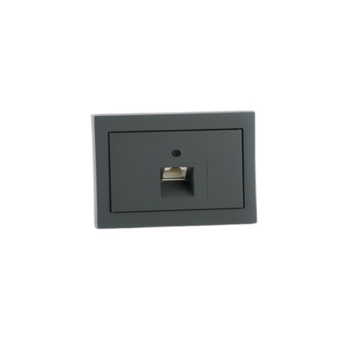 Single Telephone Socket K1 7×7 cm Black Finish | N0631B