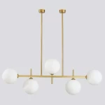 تعليقة إضاءة لون ذهبي، مقاس 90x21 سم، طول الكابل 1075 مم، عدد 5 مصابيح