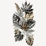 Metal Wall Decoration, 77.5 cm Width, 141 cm Height, Gold | Silver Color