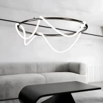 LED Strip Light Chandelier Black Color, Diameter 90 cm, Item Code 910110