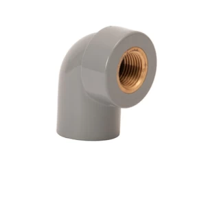 CPVC Elbow Schedule 80 90° (SLIP X FPT) Brass Insert ½ × ¾ inch Light Gray | Arabian Plastic Manufacturing CO.(APLACO)