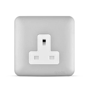 13 Amp 1 Gang Socket 7x7cm, Light Silver Color, 250V | SPECTRA
