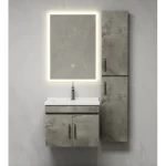 Decorative Wooden Washbasin, Size 60 cm, with LED Mirror