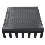 غطاء منهول  حديد زهر 1200×600 ملي، مربع الشكل اطار فولاذ  |     مصنع أنظمة الانابيب السعودي