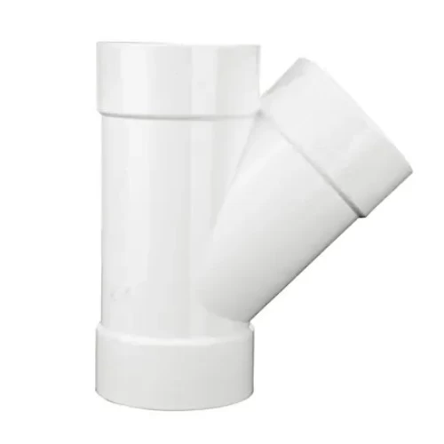Shop UPVC Plastic 45° Wye Tee Size 1 1/2 inch White Color | Almona Factory