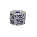 Ceramic Decorative Fountain With Overhead Lighting, White with Blue, Size 14 × 9.6 cm, Product Number 23C6023ULED