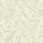 American Wallpaper Light Beige Color leaf-Patterned Design, Size 10mx0.53m, Model TB4281