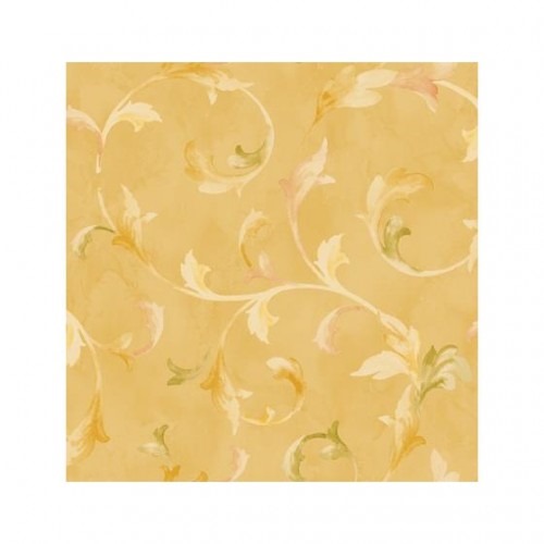 Leaf Patterned Wallpaper 10 m x 0.53 m Gold Color, Model FF51505 | Balbaid Decor Company