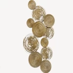 Metal Art Piece, Gold Color, Size 123.5x5.5 cm