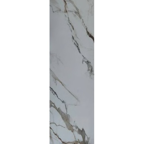 لوح بديل رخام لامع 122×290 سم أبيض مع عروق رمادي | Set-2002