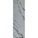 Glossy marble replacement slab for kitchens, size 122 x 290 cm, color white with gray veins, model Set-2002