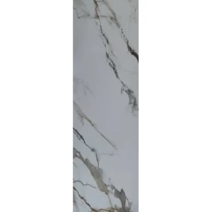 Glossy Marble Replacement Slab 122x290 cm White with Gray Veins | Set-2002