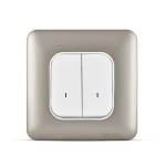 مفتاح مزدوج 20 أمبير ثنائي القطب مع لمبة ليد، لون تيتانيوم، 7×7 سم | سبكترا