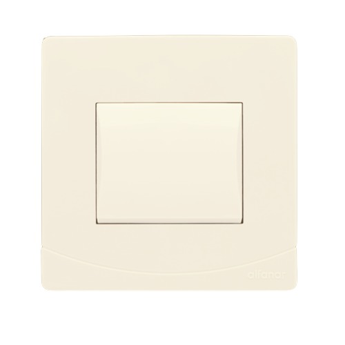 Electrical Light Switch 1 Gang 2 Way 10 Amp 7x7 cm Beige | Al Fanar