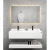 Double Basin Artificial Marble Bathroom with LED Mirror 120 cm, White With Golden Veins Color