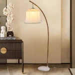 مصباح أرضي مع غطاء، ارتفاع 162 سم، قطر 68 سم، لون بيج 