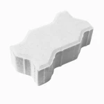 بلاط رصيف انترلوك حرف S يوني سمك 6 سم مقاس 60×109.5×222 ملم لون ابيض | شركة المورد المحترف