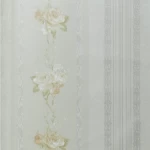Floral wallpaper, vinyl wrap, length 15.6 m, width 106 cm, yellow with green and grey