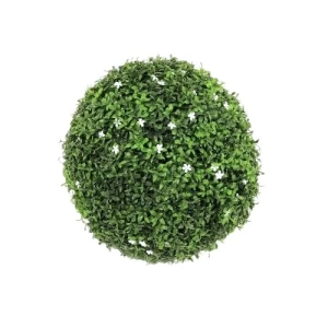 Artificial Plant Ball Diameter 40 cm Green with White Color | Luxury line