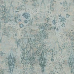 Italian patterned wall Covering, size 10 m x 1.06 m, turquoise color, model 5924 