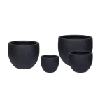 Fiberglass vase, black color size 37.5 cm Diameter 37.5 cm Depth 29 cm Height